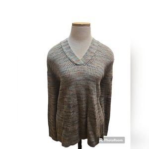 J Jill multicolor vneck pullover sweater